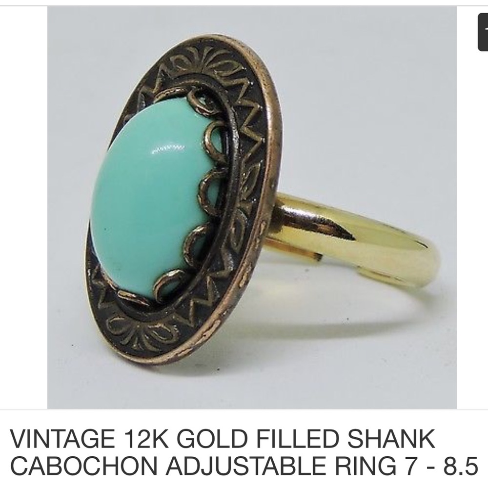 Vintage 12K Gold filled shank adjustable ring
